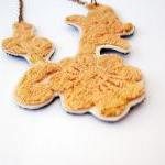 Orange Lace Necklace, Flow..