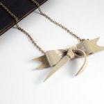 Leather Bow Necklace, Bow ..