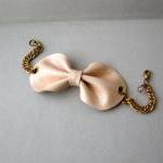 Pink Leather Bow Bracelet ..