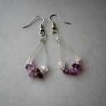 Purple Amethyst Hoop Dangl..