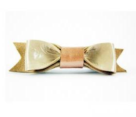 Leather bow barrette, bow hair clip, bow barrette, bow french barrette, leather barrette, leather hair clip, beige bow