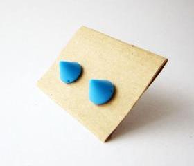 Blue spike stud earrings - Small blue cute cone post earrings - Summer trend earing studs - FREE SHIPPING